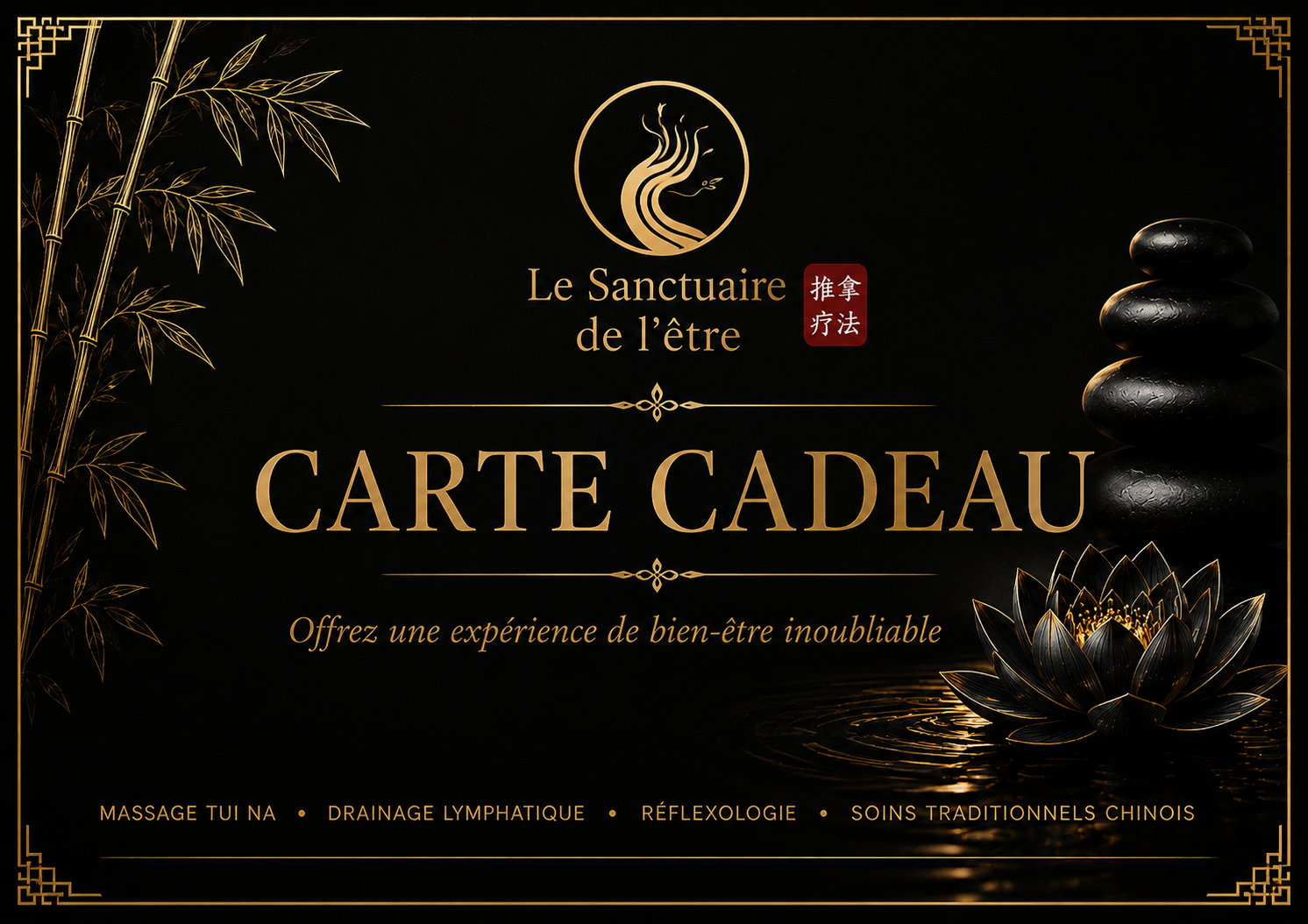 Recto de la carte cadeau Le Sanctuaire de l’Être